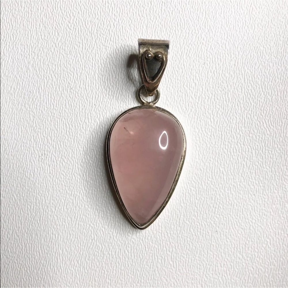 Sterling Silver Pink Gem Large Statement Pendant - image 2